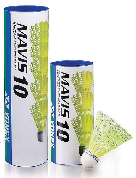 Yonex Mavis 10 Nylon Shuttles (3 Stück, gelb/weiss)