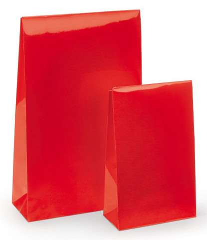 Lackpapier-Beutel mit Haftklebeverschluss (Rot)