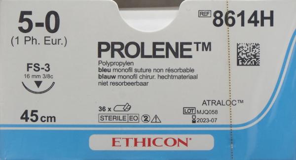 Ethicon Prolene Fil de suture bleu 5-0 FS-3 45cm (36 pces)
