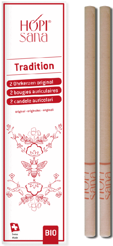 Hopisana Ohrenkerzen Tradition rot (2 Stk)