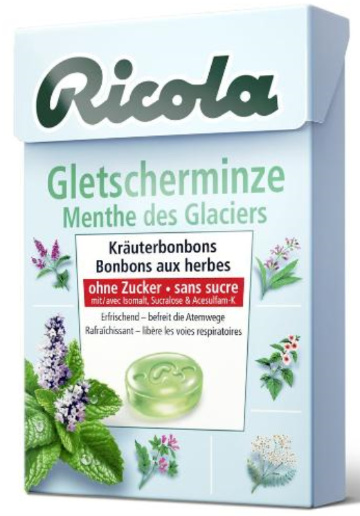 Ricola Gletscherminze Bonbons ohne Zucker (50g)