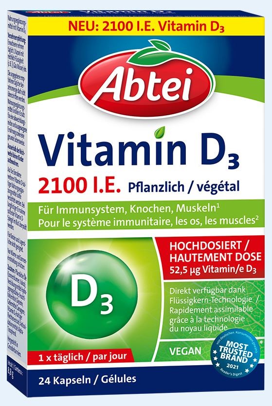 Abtei Vitamin D3 2.100 I.E. Pflanzlich (24 Stk)