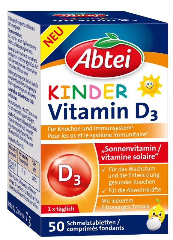 Abtei Kinder Vitamin D3 (50 Stk)