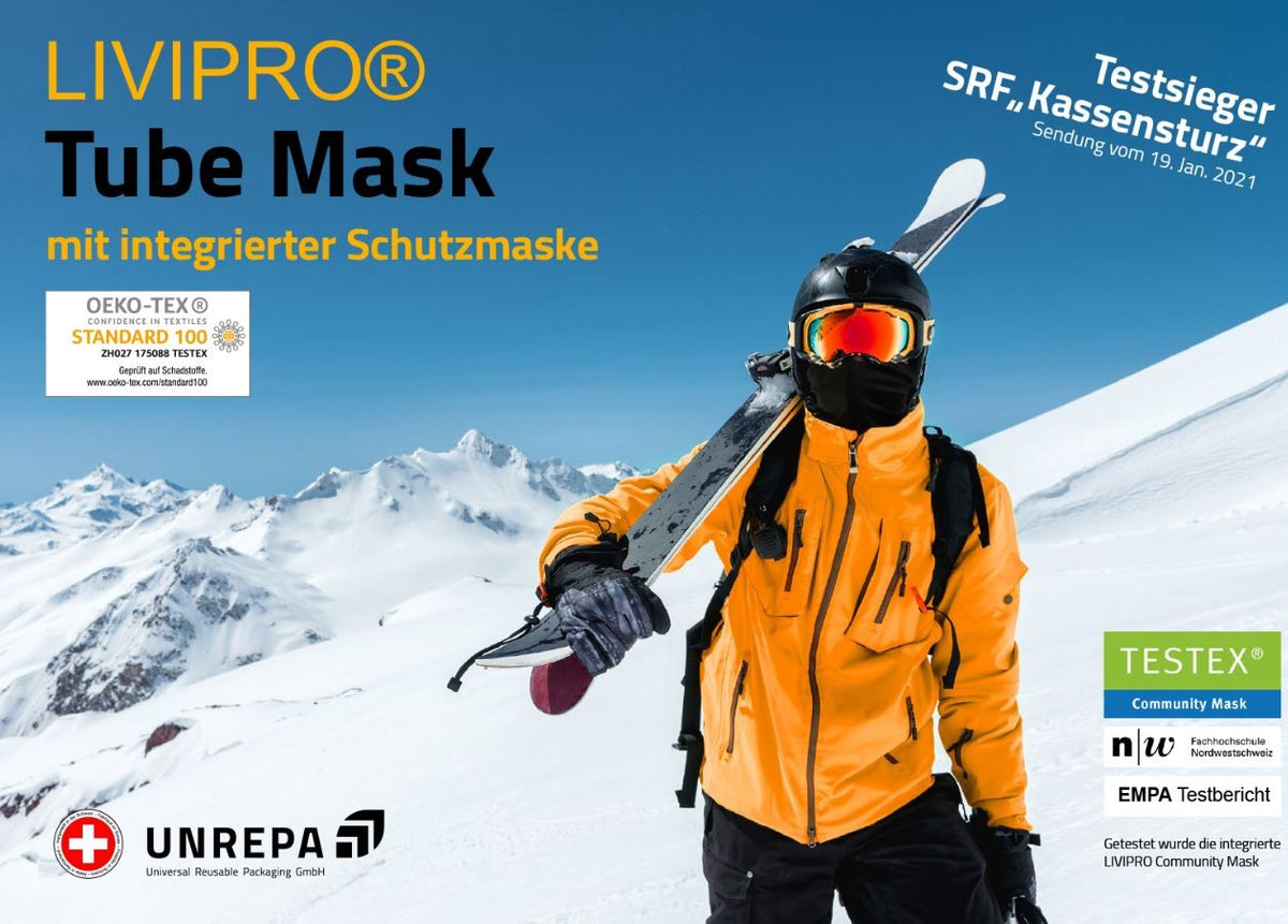 LIVIPRO Tube Mask schwarz (Grösse XL)