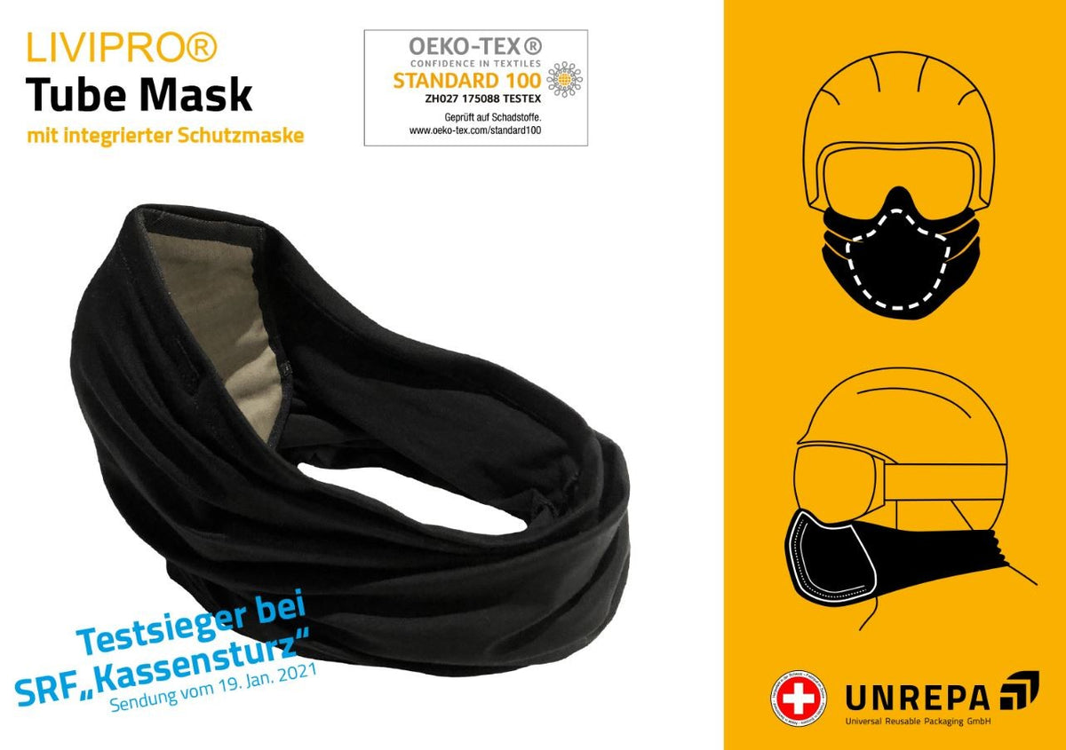 LIVIPRO Tube Mask schwarz (Grösse XL)