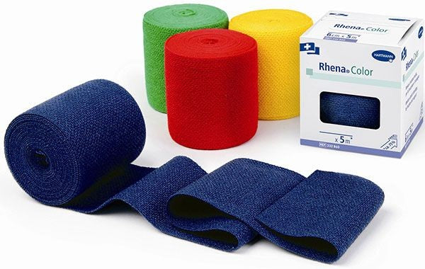 Rhena Color Elastische Binde 8cmx5m rot offen (10 Stk)