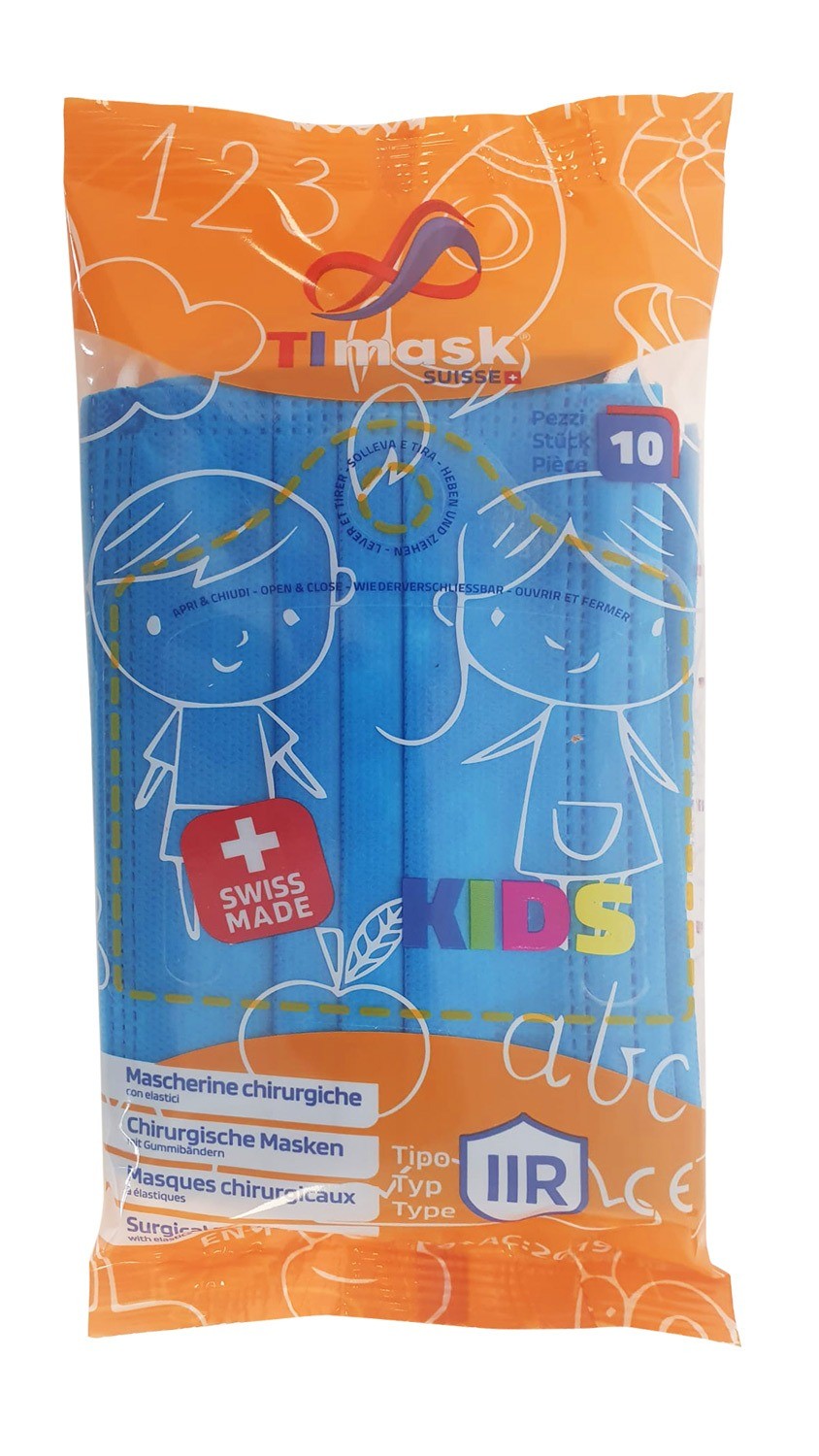 TIMASK Einweg-Medizinmaske Typ IIR KIDS Türkis (10 Stk)