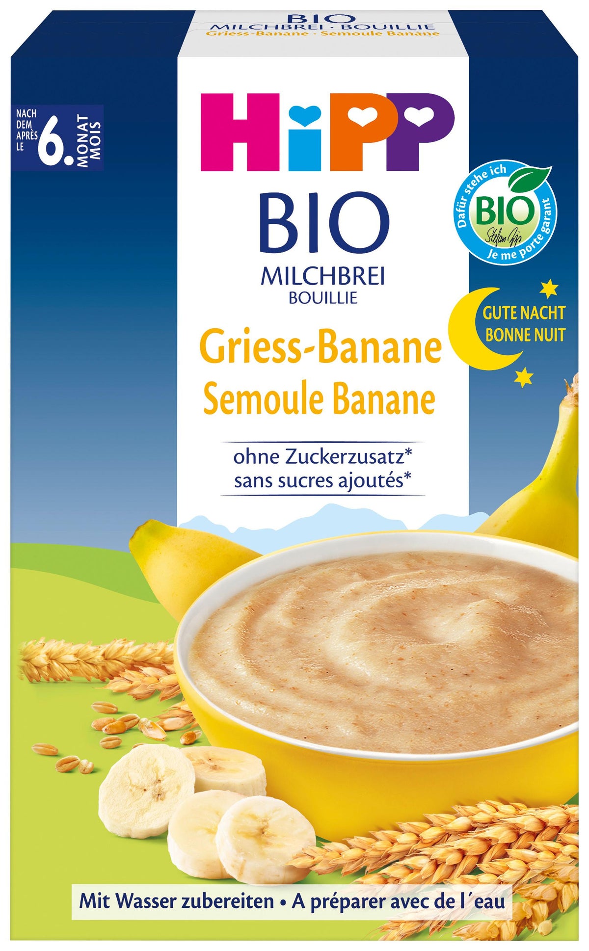 Hipp Bio Gute-Nacht Griessbrei Banane (250g)