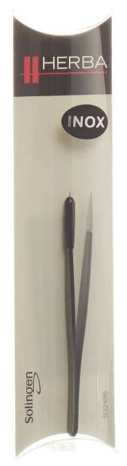 HERBA Pinzette spitz Inox schwarz (1 Stk)
