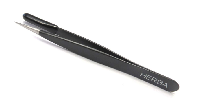 HERBA Pinzette spitz Inox schwarz (1 Stk)