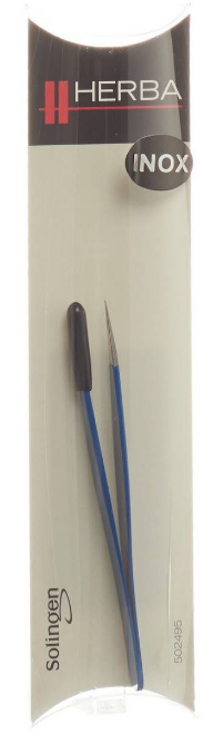 HERBA Pinzette spitz Inox blau (1 Stk)