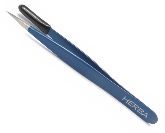 HERBA Pinzette spitz Inox blau (1 Stk)