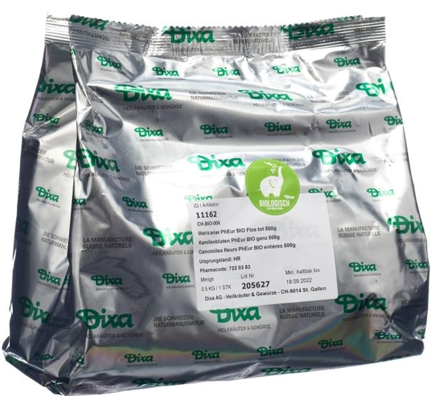 Dixa Kamillenblüten PhEur Bio ganz (500g)