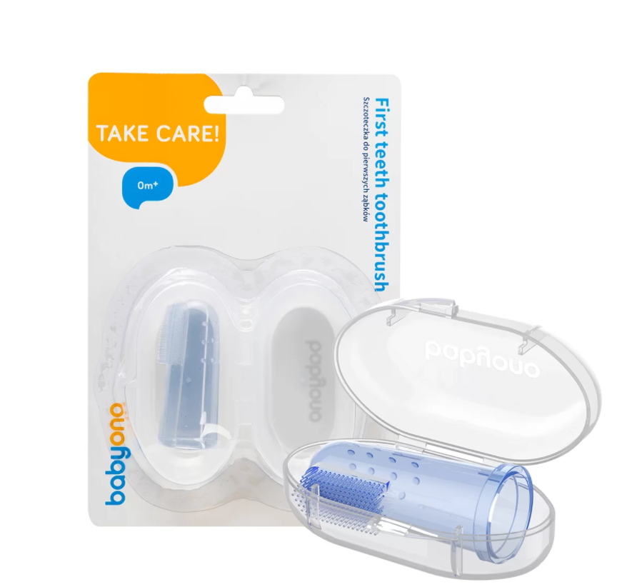 Babyono Fingerzahnbürste aus Silikon mit Box (1 Stk)