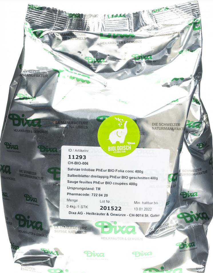 Dixa Salbeiblätter dreilappig PhEur Bio geschnitten (400g)