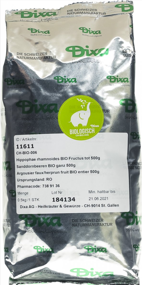 Dixa Sanddornbeeren Bio ganz (500g)