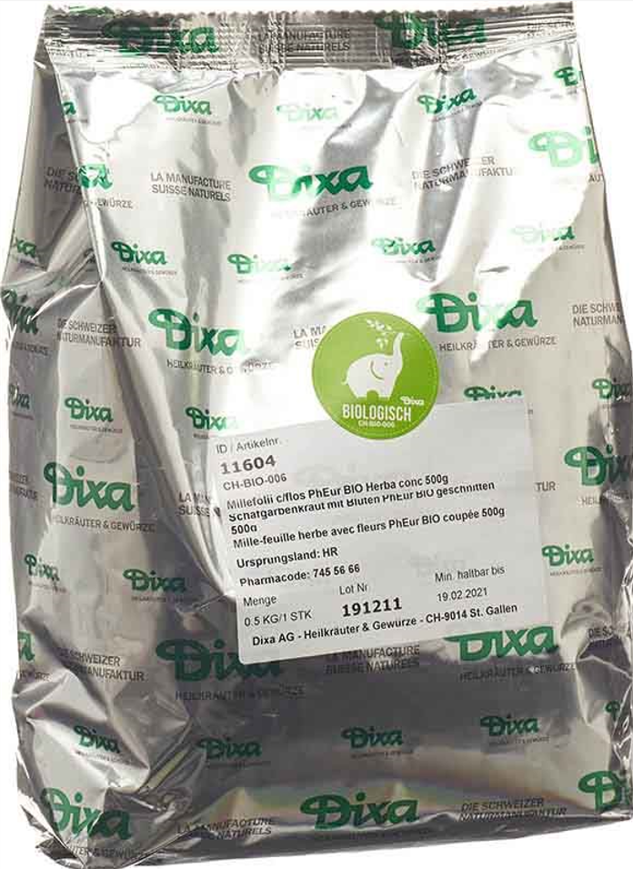 Dixa Schafgarbenkraut mit Blüten PhEur Bio geschnitten (500g)