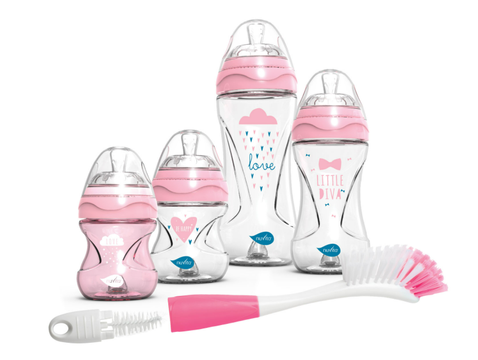 nuvita Anti Kolik Flaschen Starter Set pink (5-teilig)