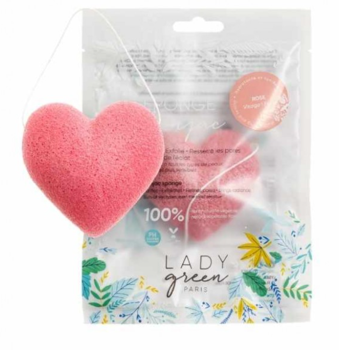 LADY green Konjac Gesichtsschwamm Rose (1 Stk)