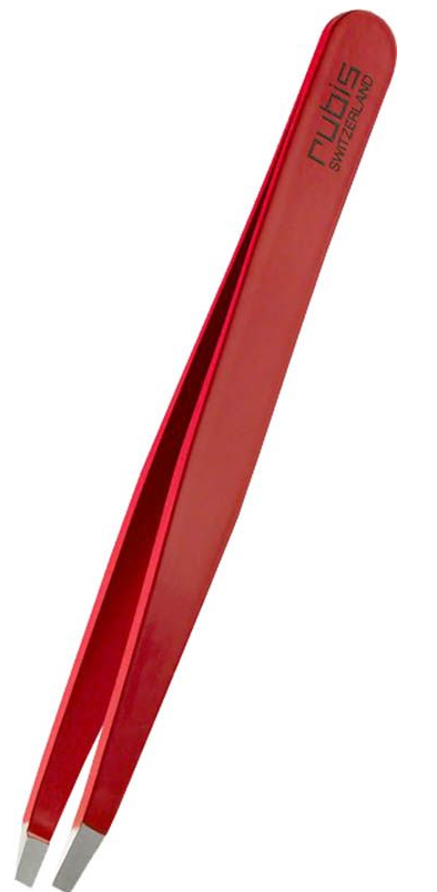 RUBIS Pinzette gerade rot Inox (1 Stk)