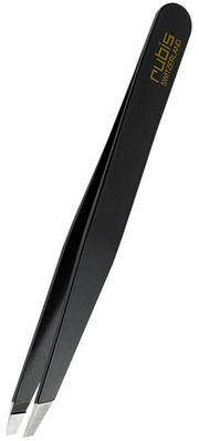 RUBIS Pinzette schräg schwarz Inox (1 Stk)