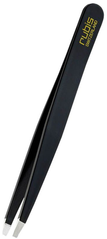 RUBIS Pinzette gerade schwarz Inox (1 Stk)