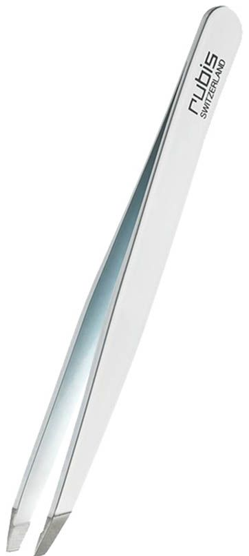 RUBIS Pinzette schräg weiss Inox (1 Stk)
