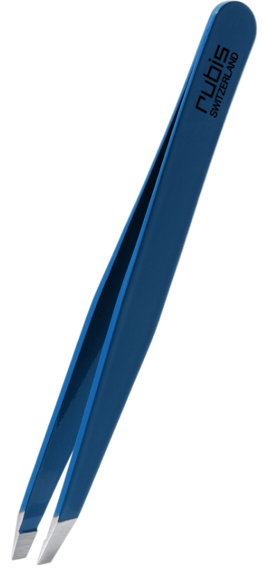 RUBIS Pinzette gerade blau Inox (1 Stk)