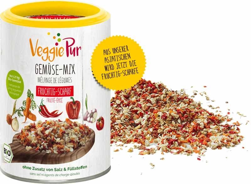 VeggiePur Gemüse-Mix FRUCHTIG-SCHARF (130g)