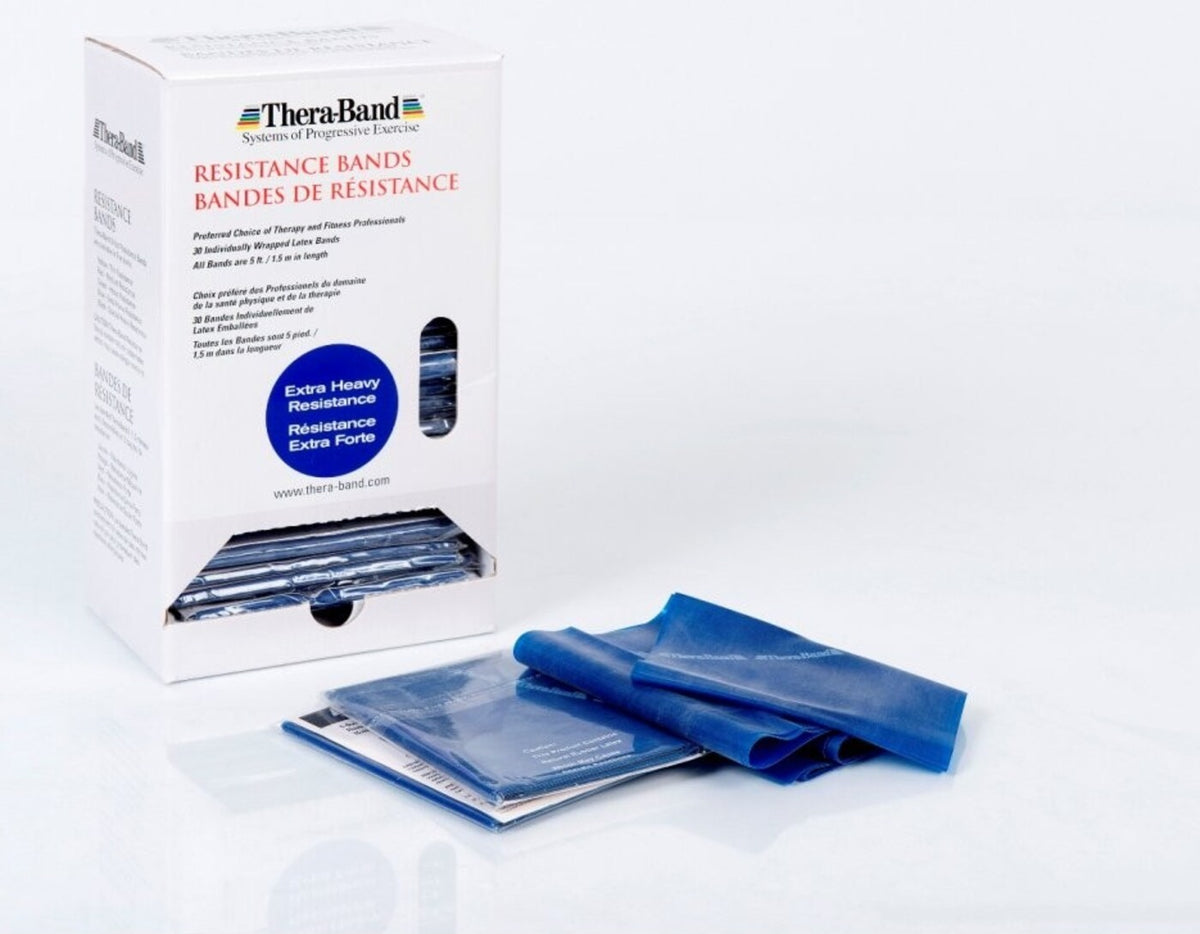 TheraBand Übungsband Dispenser Box, 30x1.50 m blau (30 Stk)