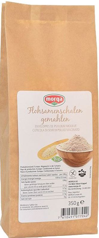 Morga Flohsamenschalen gemahlen glutenfrei Bio (350g)