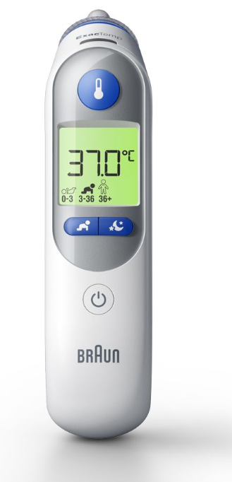 BRAUN ThermoScan 7+ Ohr-Thermometer mit AgePrecision und Nachtmodus (1 Stk)