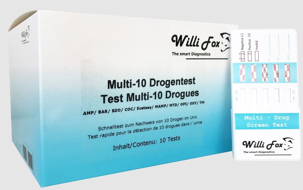 Willi Fox Forensischer Multi-10 Drogentest Urin (10 Stk)