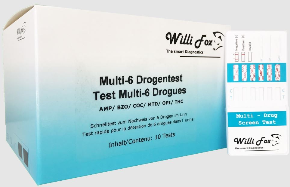 Willi Fox Forensischer Multi-6 Drogentest Urin (10 Stk)