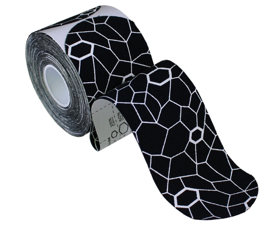 TheraBand Kinesiology Tape Precut Roll Black/White 5cm x 25cm (1 Stk)