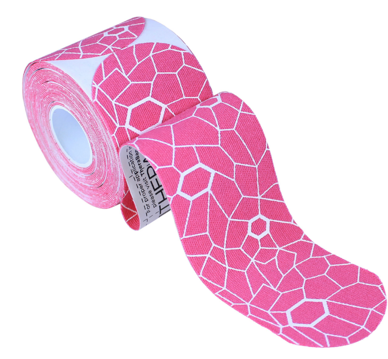TheraBand Kinesiology Tape Precut Roll Pink/White 5cm x 25cm (1 Stk)