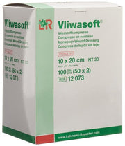 Vliwasoft Vliesstoffkompresse 10x20cm, 6-lagig (50 x 2 Stk)