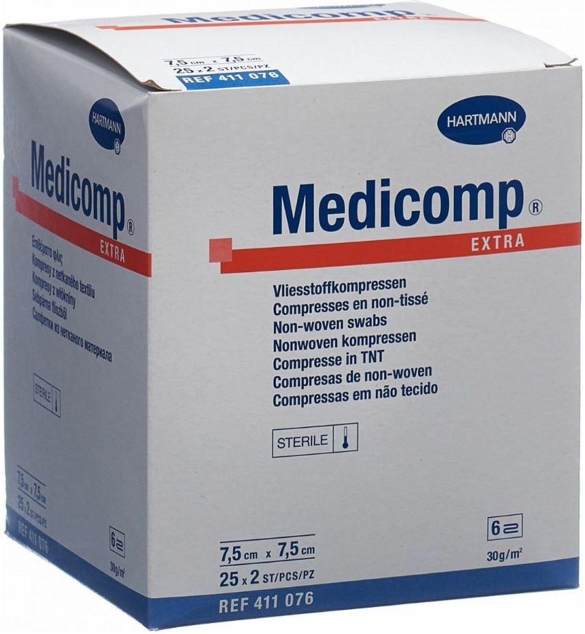 Medicomp Extra 6 fach S30 7.5x7.5cm steril (25x2 Stk)