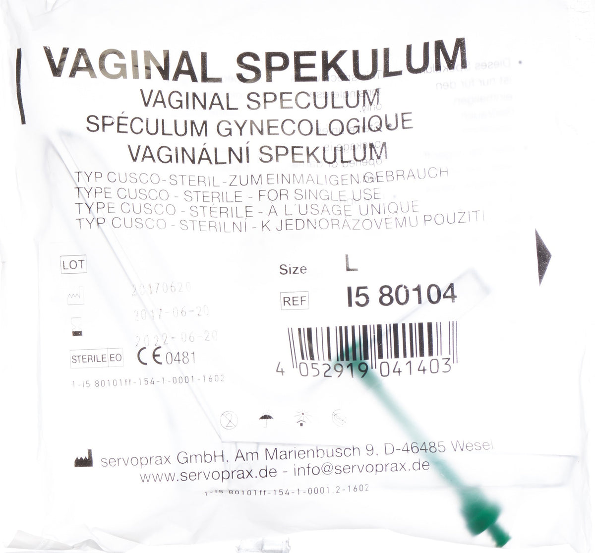 Cusco Speculum Disposable Plastic sterile L (30mm)