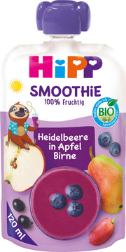 Hipp Organic Smoothie Blueberry in Apple-Pear Pouch (120ml)