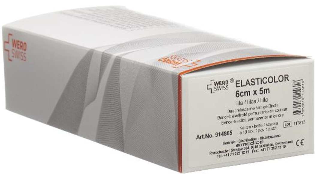 WERO SWISS Elasticolor elastische Binde 5mx6cm lila (10 Stk)