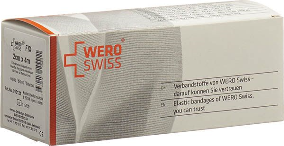 WERO SWISS Fix elastische Gazebinde 4mx2cm weiss (20 Stk)