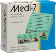Sahag Medi-7 Medidosierer 7 Tage 4 Fächer türkis Französisch (1 Stk)