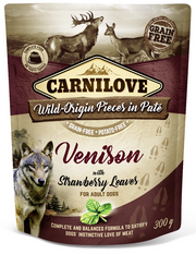 CARNILOVE Adult Pouch Paté Hirsch mit Erdbeerblättern (300g)