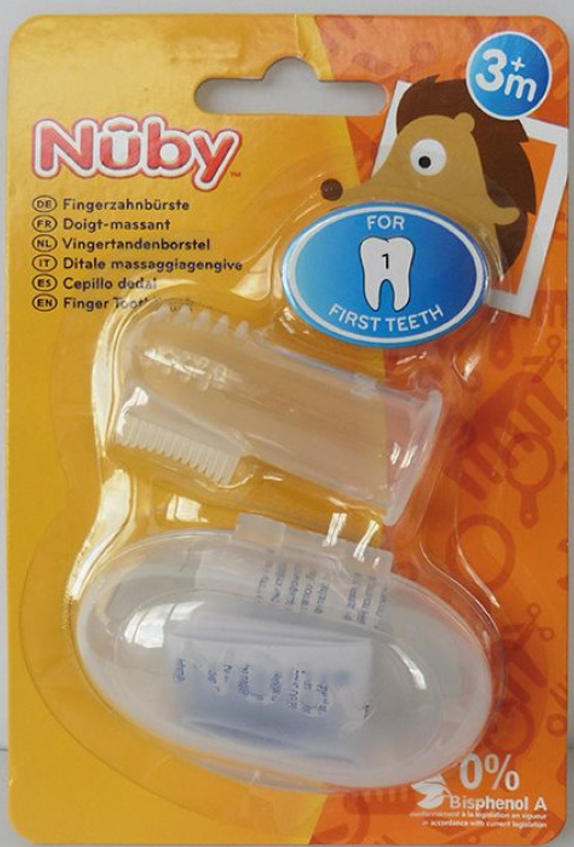 Nuby Finger-Zahnbürste mit Aufbewahrungsbox (1 Stk)