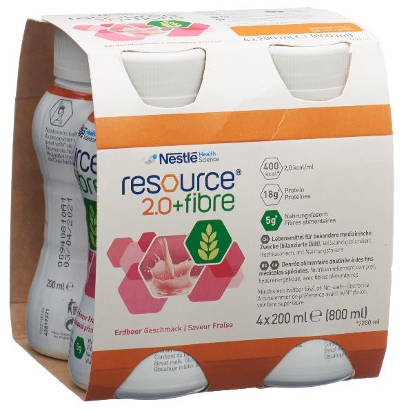 Nestlé Resource 2.0 Fibre Drink Erdbeer (4x200ml)