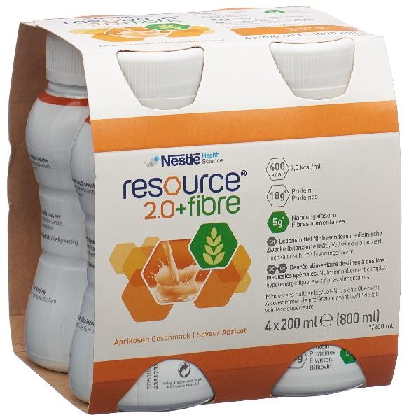 Nestlé Resource 2.0 Fibre Drink Aprikose (4x200ml)