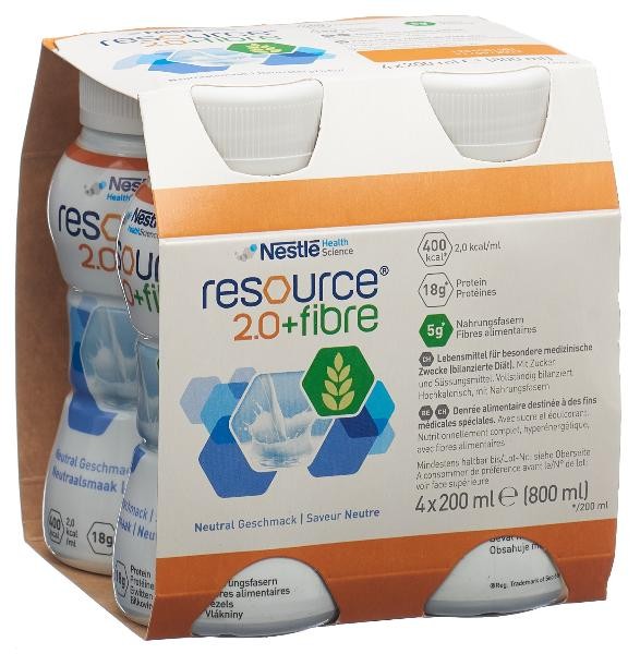 Nestlé Resource 2.0 Fibre Drink Neutral (4x200ml)