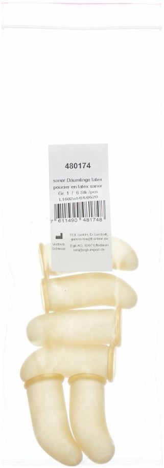 Sanor Däumling Latex Grösse 2 (6 Stk)