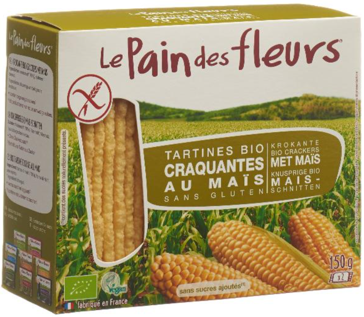 Le Pain des fleurs Blumenbrot Knusprige Bio Mais-Schnitten (150g)